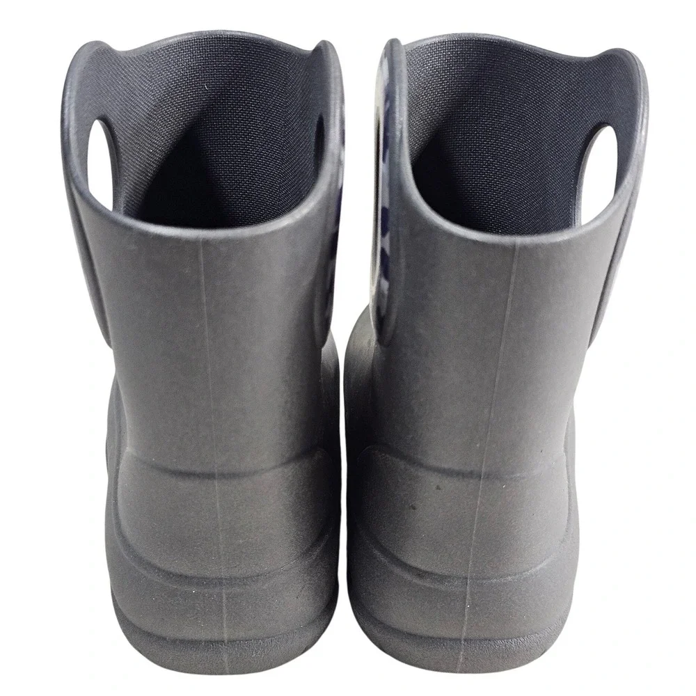 Okabashi Kids Grey Shark Print Waterproof Rain Boots Size 8 Made in USA